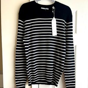 NWT!! Vince Black and White Striped 100% Cashmere Sweater